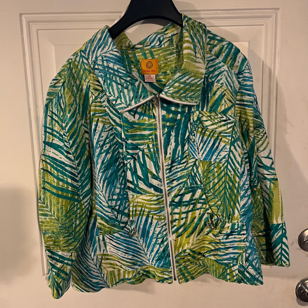 Womens Tropical Theme Jacket Ruby Rd Brand Size 16